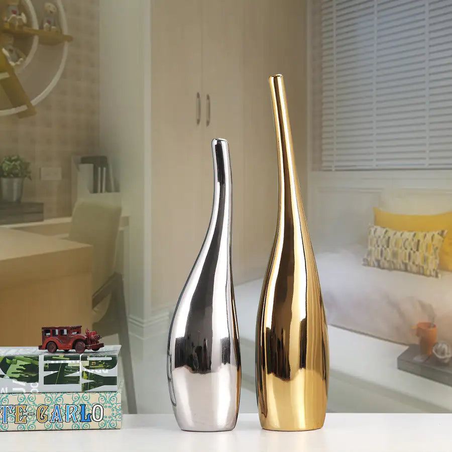 Larana Home™ Gold Plating Ceramic Vases