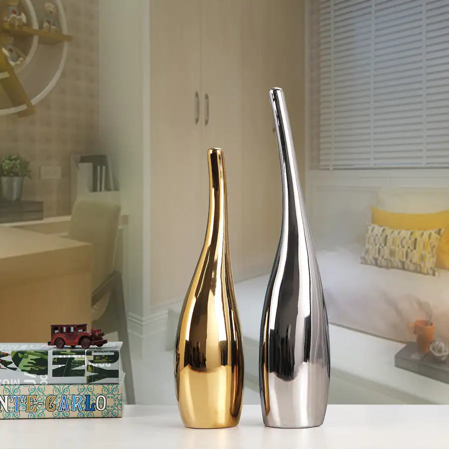 Larana Home™ Gold Plating Ceramic Vases