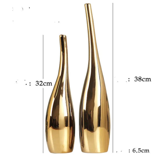 Larana Home™  Gold Plating Ceramic Vases